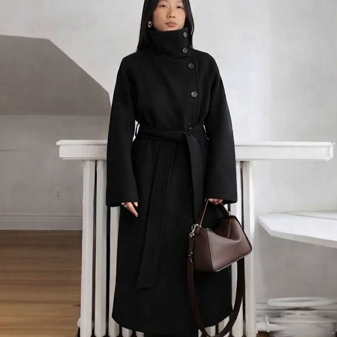 Dolly Long Belted High Collar Coat