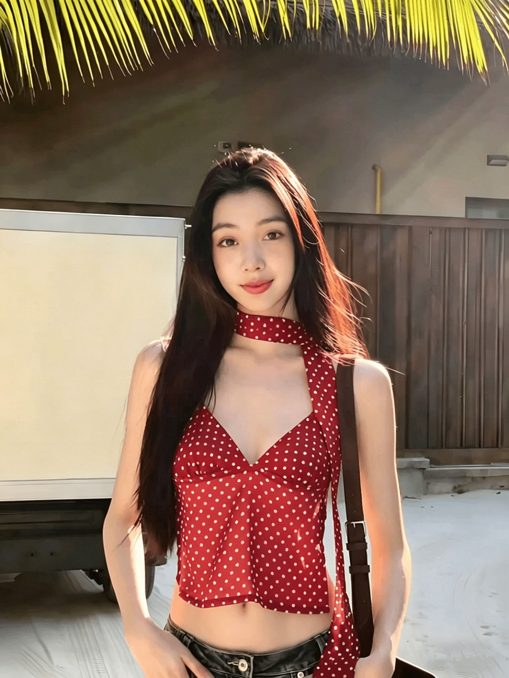 Phoebe Polka Dot Backless Cami
