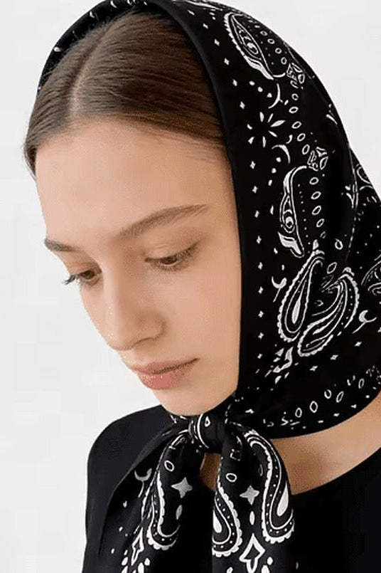 SOKYND Adaure Paisley Knitted Bandana Scarf AccessoriesSOKYND-744855-BLA-ONESIZ-15479BlackOne Size