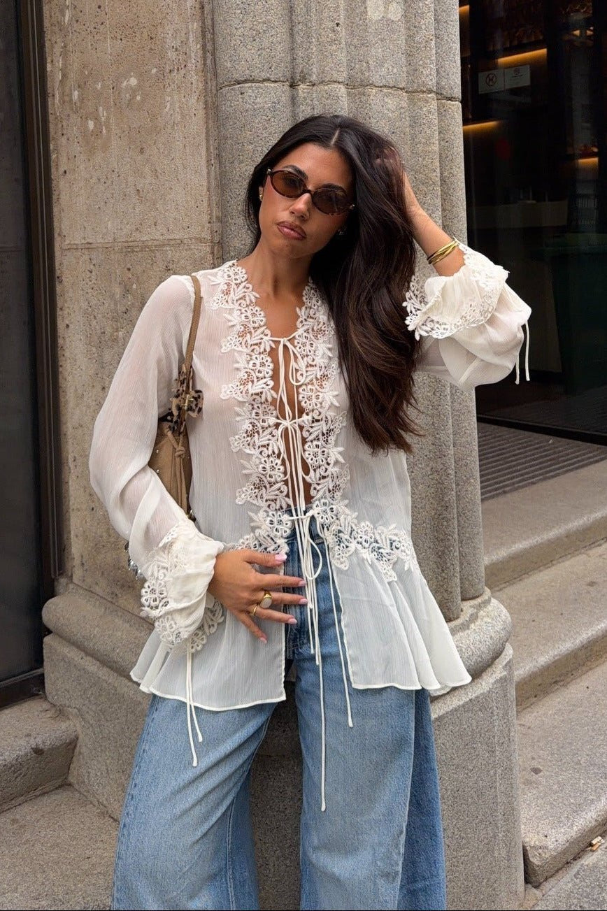 SOKYND Amaia Front-Tie Lace Top TopSOKYND-238551-S-OS-15831S