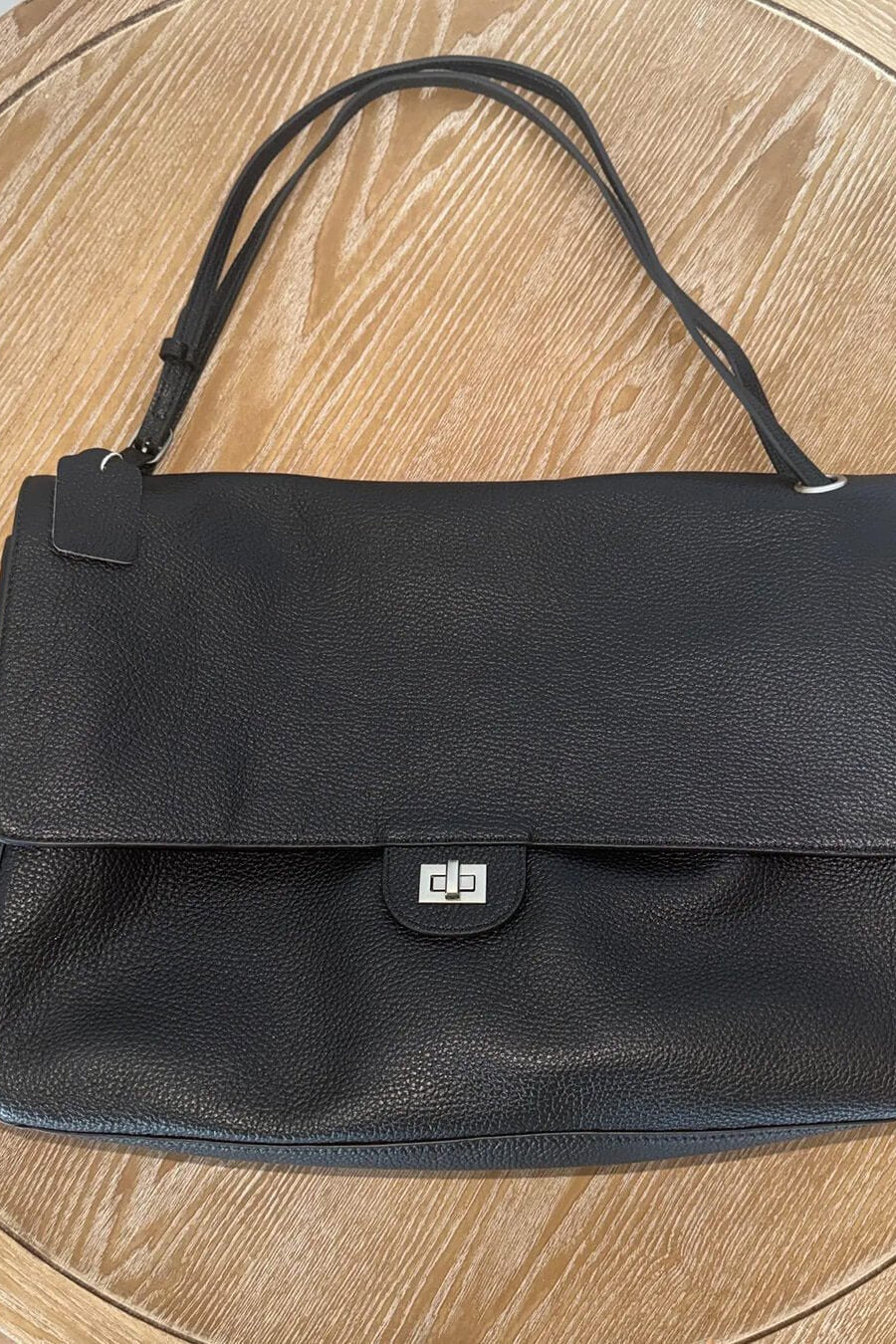 SOKYND Amelie Maxi Flap Leather Shoulder Bag BagSOKYND-400727-BLA-32-78359Black32x9x22 cm