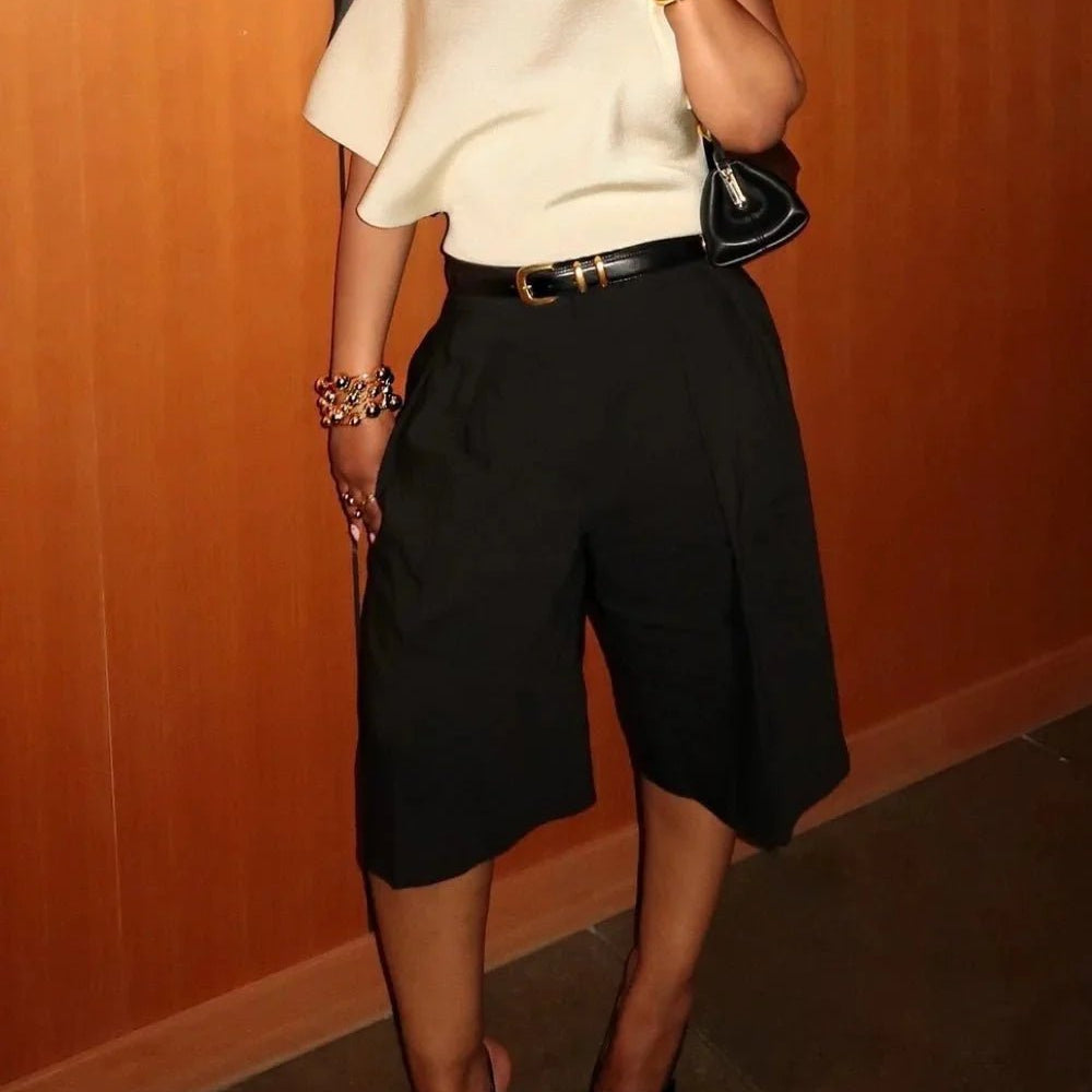 SOKYND Anaïs High Waist Belted Bermuda Shorts BottomsSOKYND-906263-BLA-XS-07447BlackXS