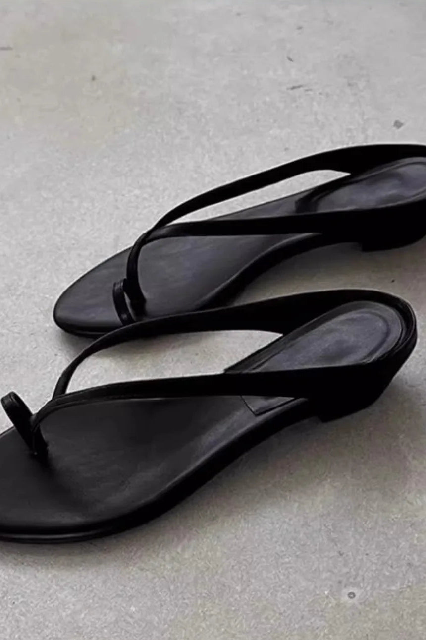 SOKYND Angela Clip Toe Flat Slipper ShoesSOKYND-910551-BLA-36-06135Black36