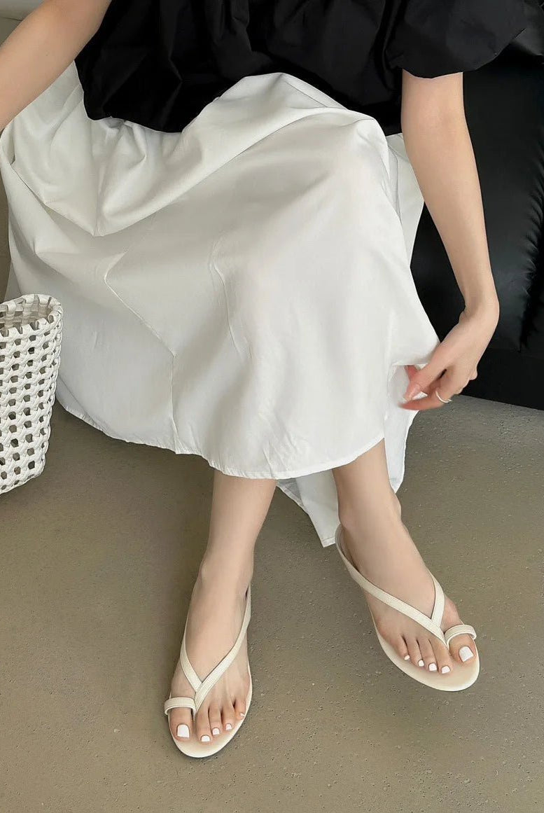 SOKYND Angela Clip Toe Flat Slipper ShoesSOKYND-910551-WHI-35-02743White35