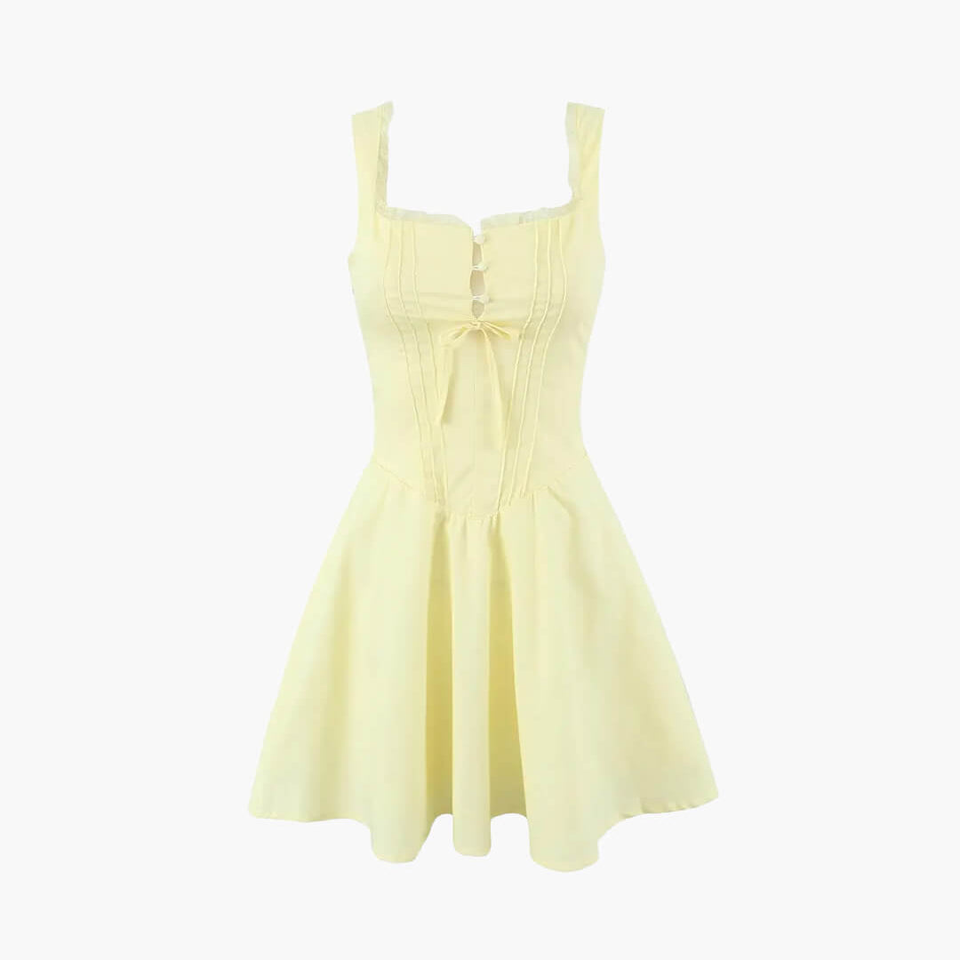 SOKYND Anikka Sleeveless Lace Up Back Dress Dresses1005008269228899-;kA1772479400887679588YellowM