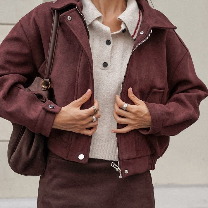 SOKYND Audrey Relaxed Suede Coat JacketSOKYND-105751-BRO-S-43703BrownS