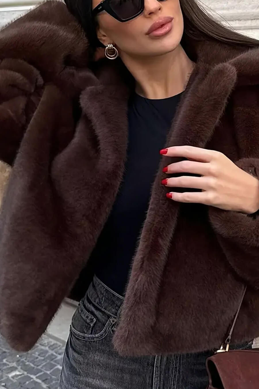 SOKYND Brittany Faux Fur Jacket Coats & JacketsMQ1767356248756408187BrownS