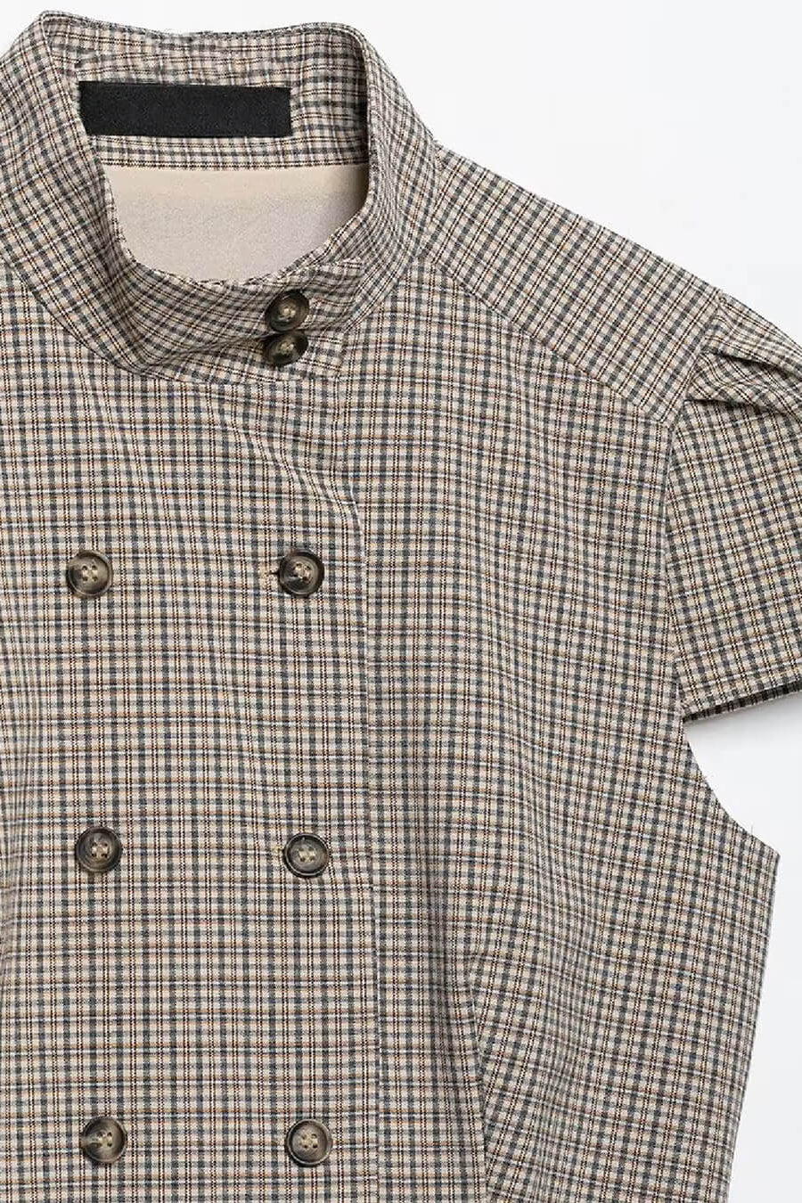 SOKYND Carla High Neck Plaid Fitted Blouse BlouseSOKYND-114967-BLA-S-06679BlackS