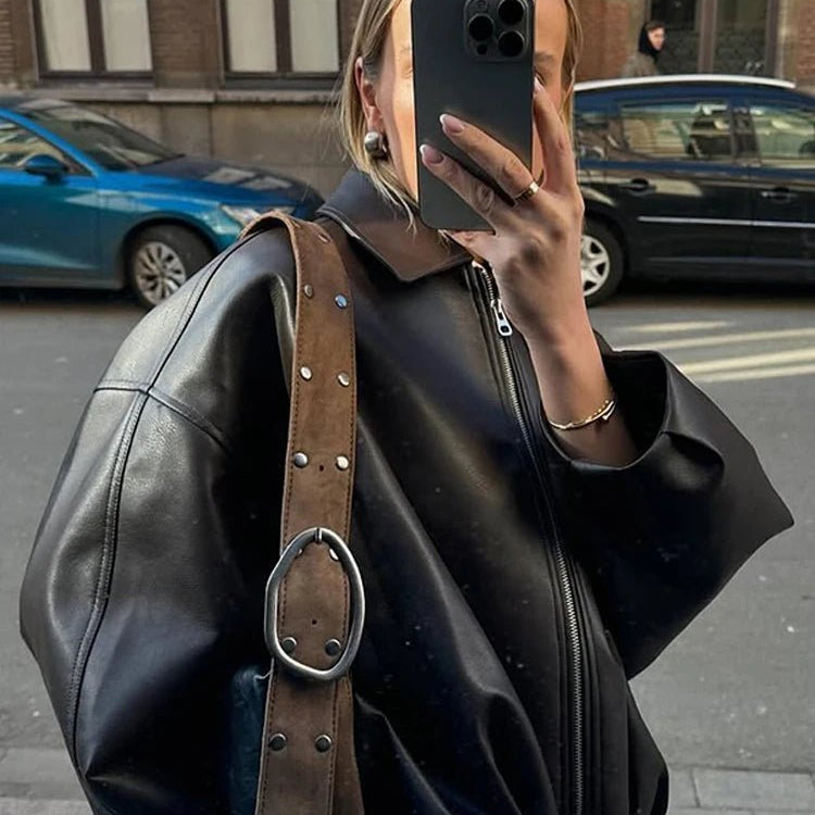 SOKYND Carlotta Vegan Leather Jacket Coats & Jacketsat1767625273842264667BlackS