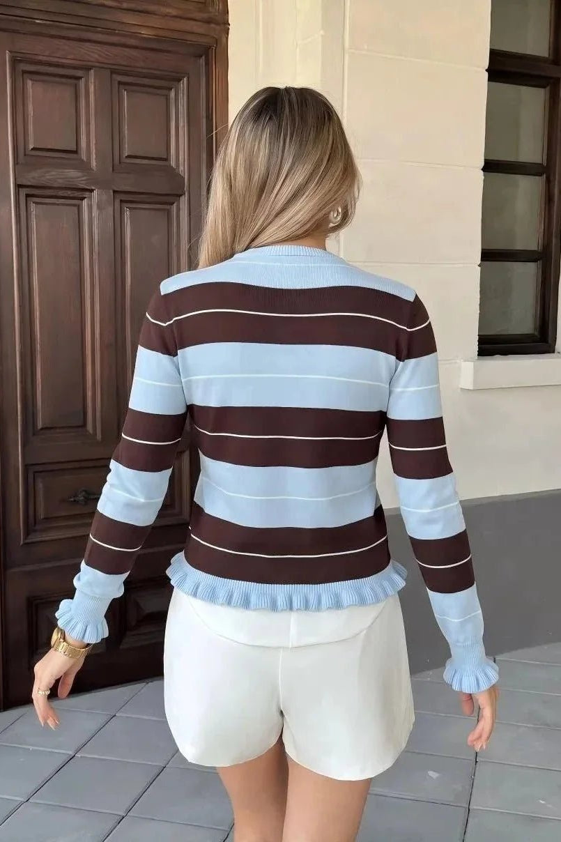 SOKYND Carmen Striped Knit Pullover SweaterSOKYND-587287-L-OS-43127L