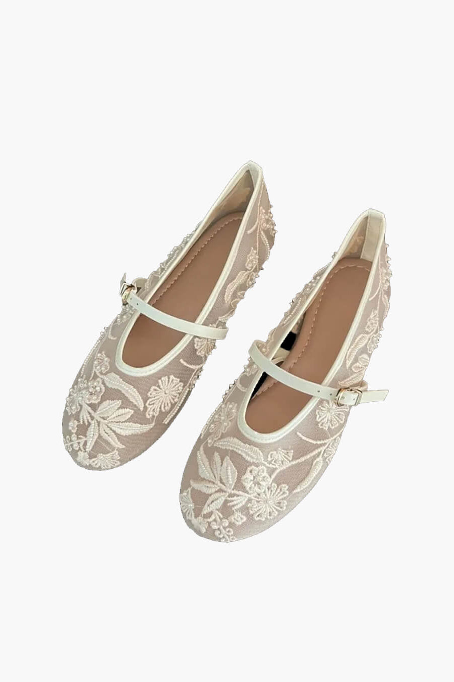 SOKYND Christine Beaded Mesh Ballet Flats ShoesUw177277720591368479135