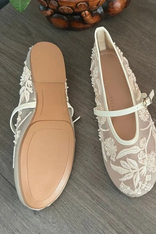 SOKYND Christine Beaded Mesh Ballet Flats ShoesVI177277720591421813941