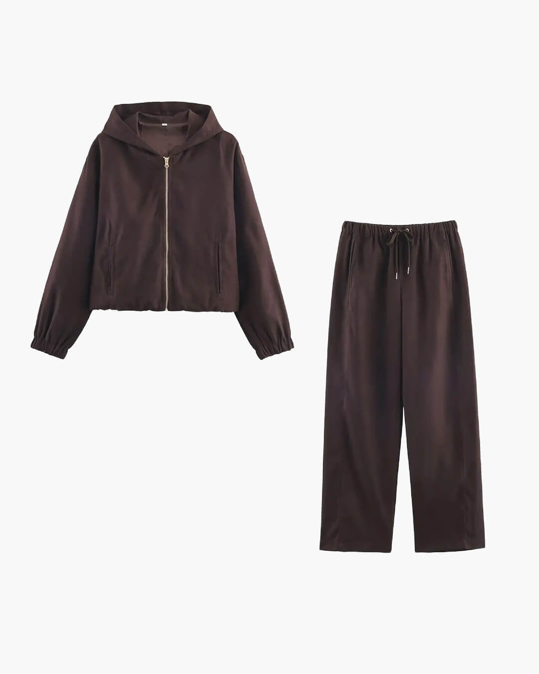 SOKYND Clara Hooded Tracksuit Set in Beige