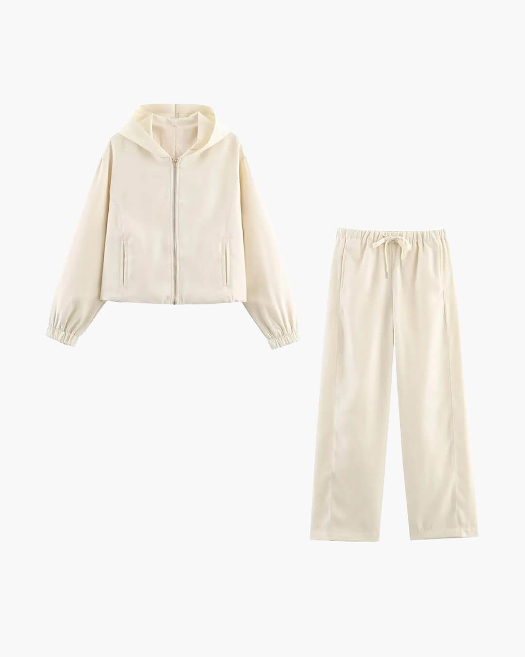 SOKYND Clara Hooded Tracksuit Set in Beige