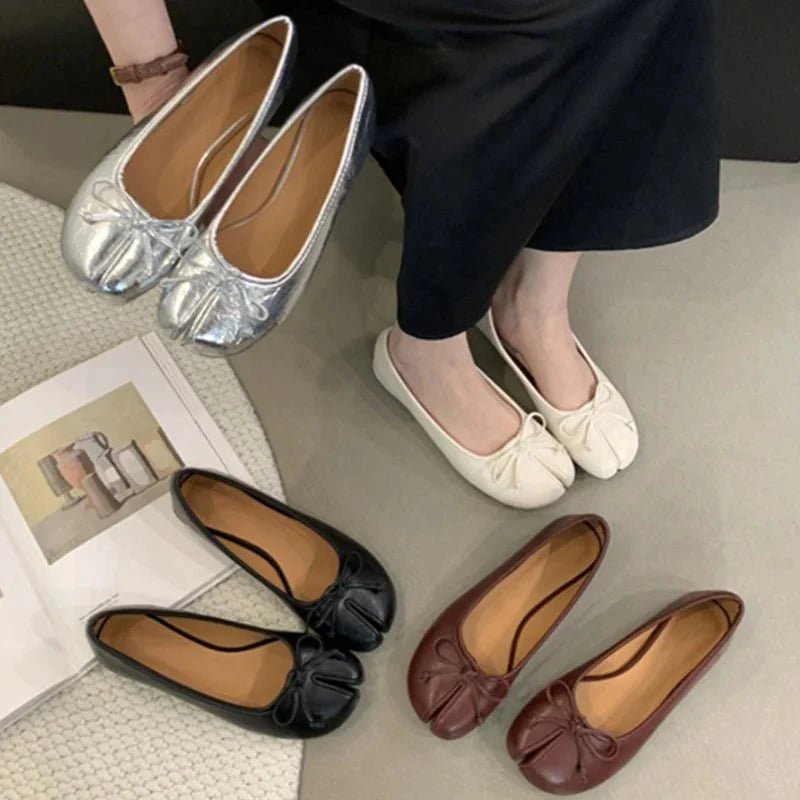 SOKYND Elena Slip - On Ballet Flats ShoesSilver36