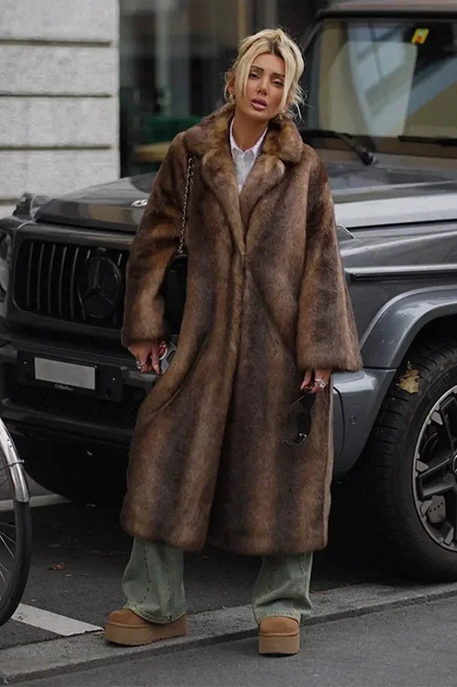 SOKYND Ellen Faux Fur Long Overcoat CoatSOKYND-393687-M-OS-57335M