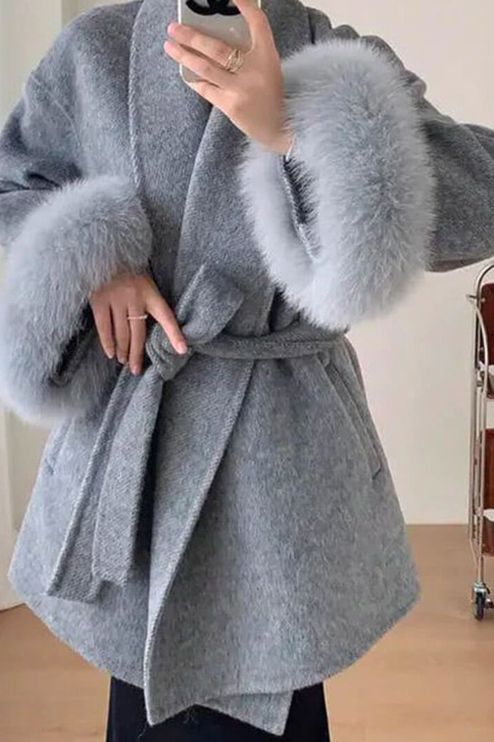 SOKYND Ellianna Faux Fur Coat Coats & JacketsCm1767356248751930600GrayS