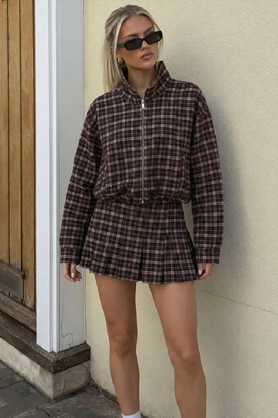 SOKYND Eva Checked Jacket & Skirt Set JacketSOKYND-588695-JAC-XS-95895Jacket OnlyXS