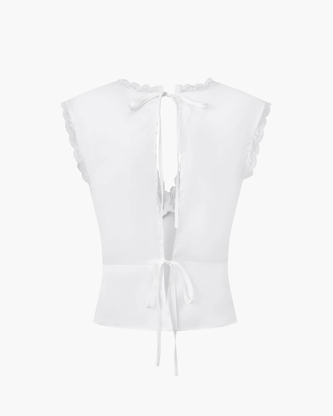 SOKYND Francine Deep Neck Satin Top in Black