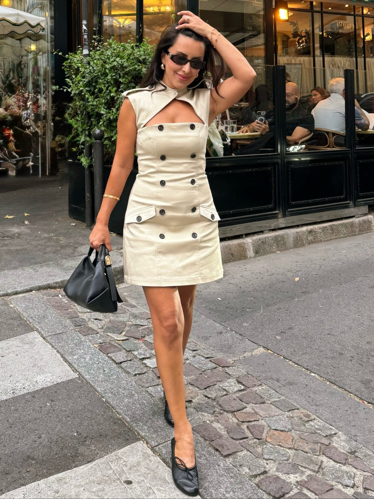 SOKYND Ginny Sleeveless Cutout Sheath Mini Dress DressSOKYND-595607-BEI-S-76151BeigeS
