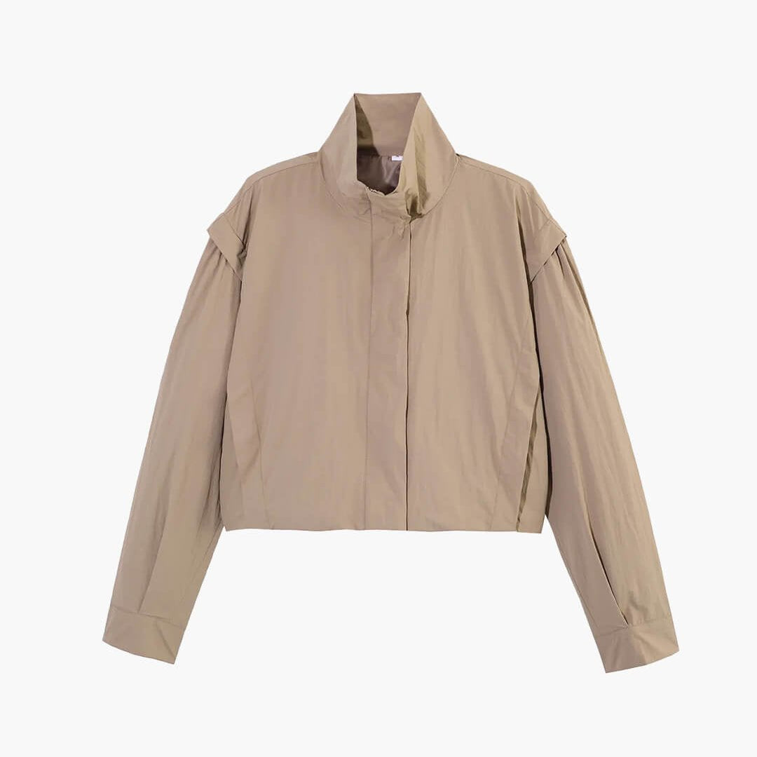 SOKYND Halia High Collar Cropped Jacket Coats & JacketsKhakiXS