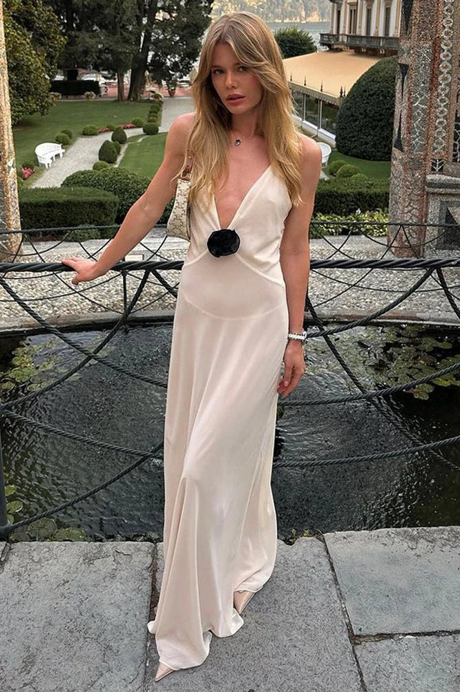 SOKYND Hanna Deep V Sheer Slip Maxi Dress DressSOKYND-907671-WHI-XS-85879WhiteXS