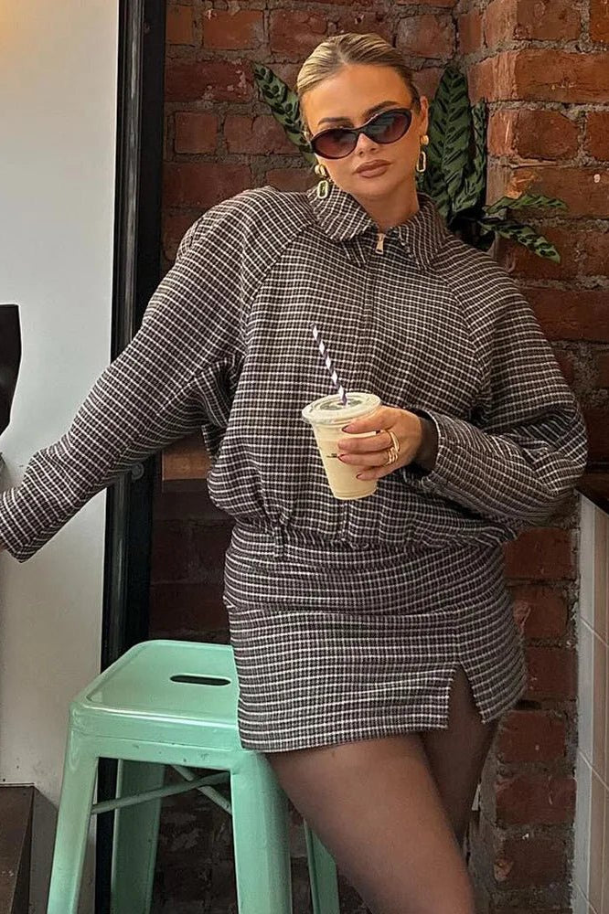 SOKYND Hannah Houndstooth Zip Jacket Matching SetsSOKYND-474583-SUI-XS-99351Suit - Jacket + SkirtXS