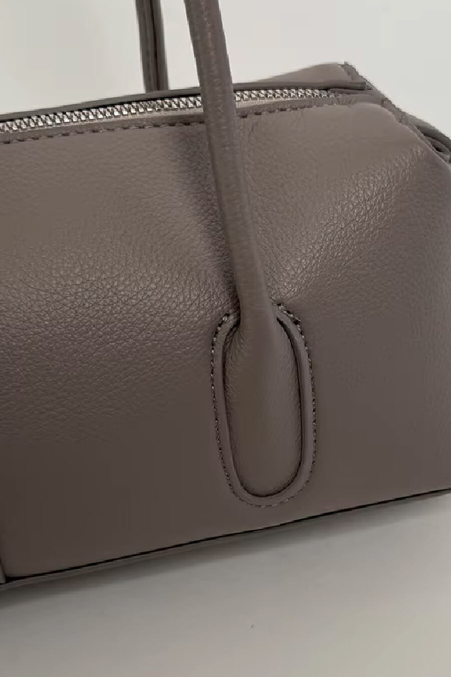 SOKYND Jessica Cylindrical Leather Shoulder Bag BagSOKYND-703639-TAU-OS-45623Taupe-Grey