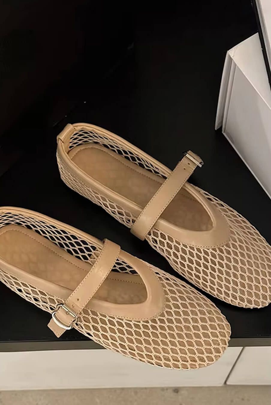 SOKYND Jessica Mesh Ballet Flats ShoesBurgundy36