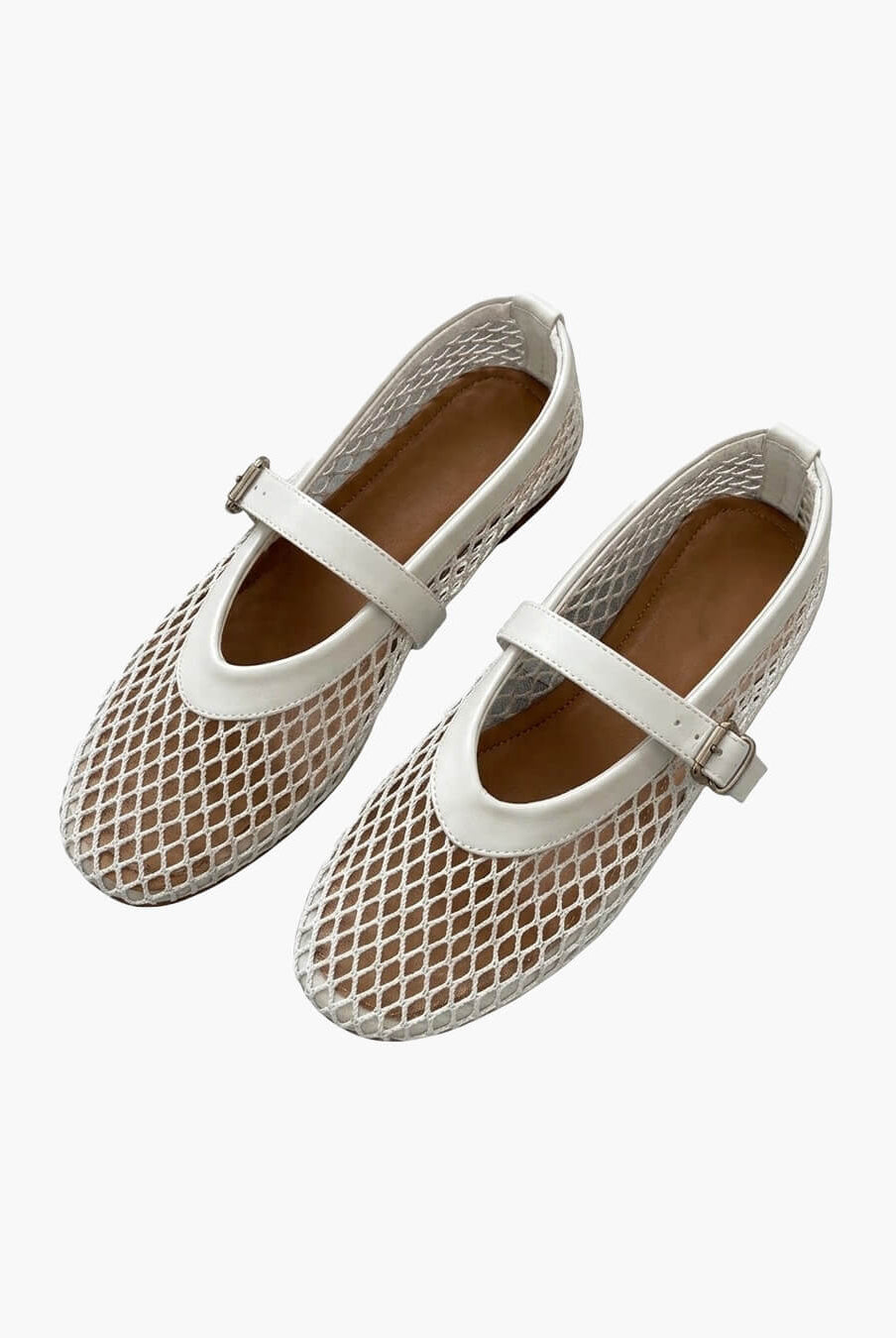SOKYND Jessica Mesh Ballet Flats ShoesSOKYND-874007-WHI-OS-40663White36