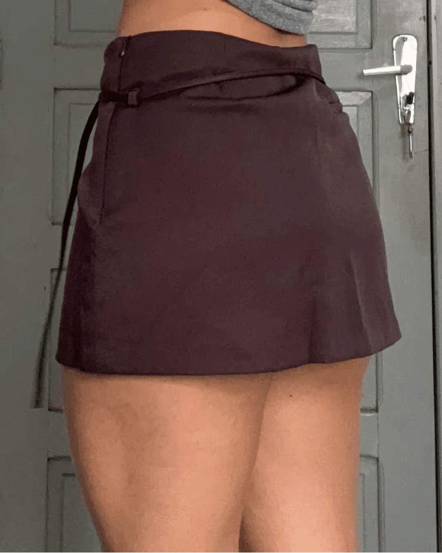 SOKYND Joanna Side Zip Skort Belt Details ShortsCoffeeXS