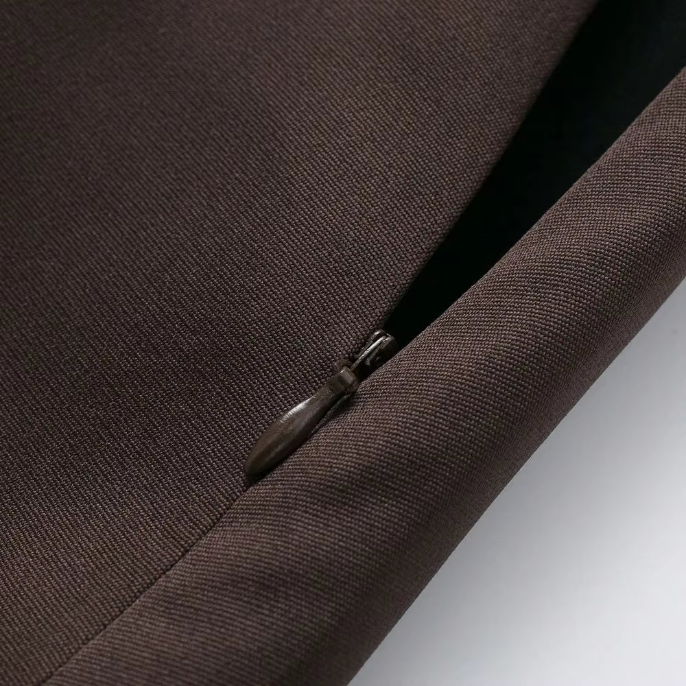 SOKYND Joanna Side Zip Skort Belt Details ShortsCoffeeXS