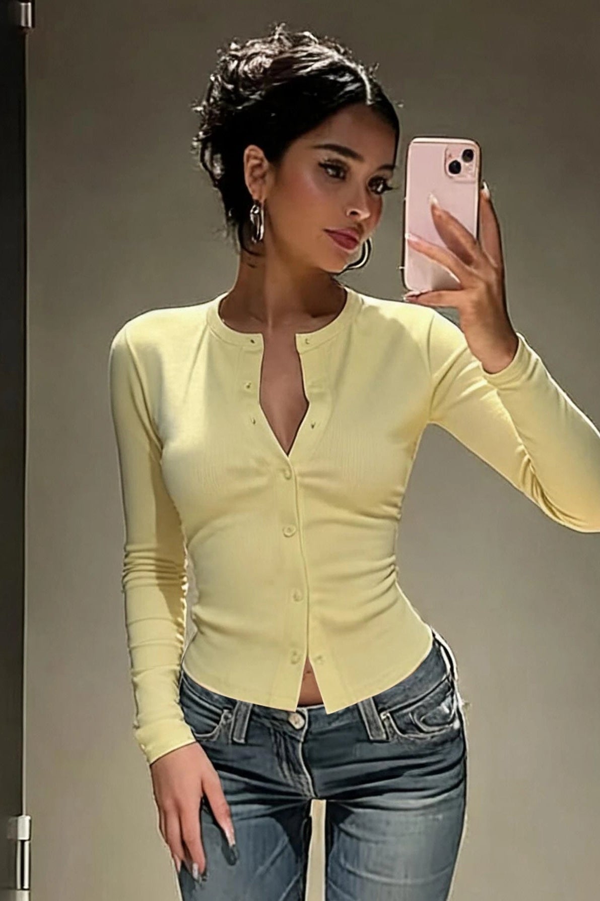 SOKYND Kate Button Front Ribbed Knit Top TopSOKYND-007575-L-OS-65207L