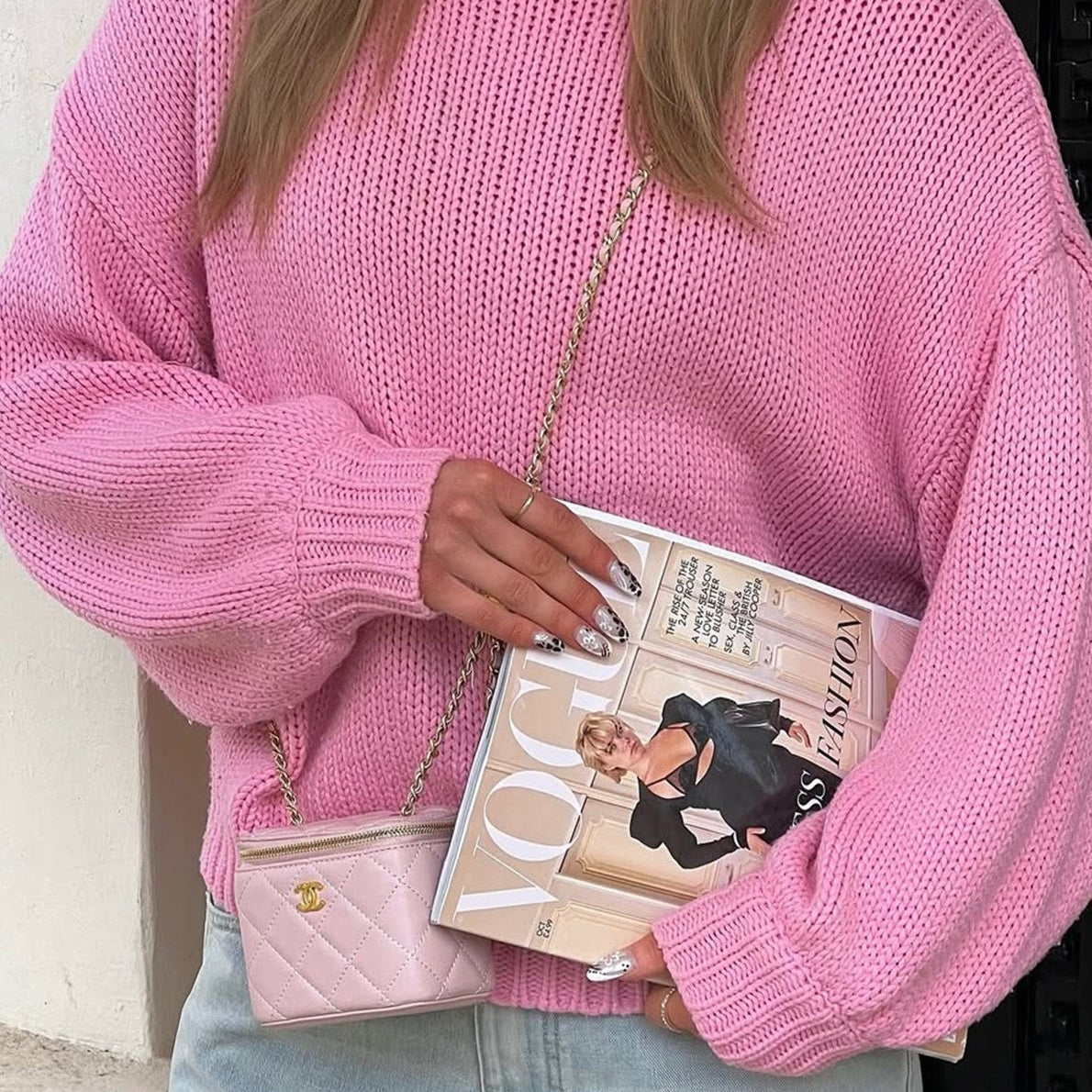 SOKYND Katie Crew Neck Layering Sweater SweaterSOKYND-960023-PIN-S-70551PinkOne Size