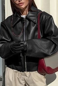 SOKYND Lara Matte Faux Leather Moto Jacket JacketSOKYND-601239-BLA-S-00311BlackS