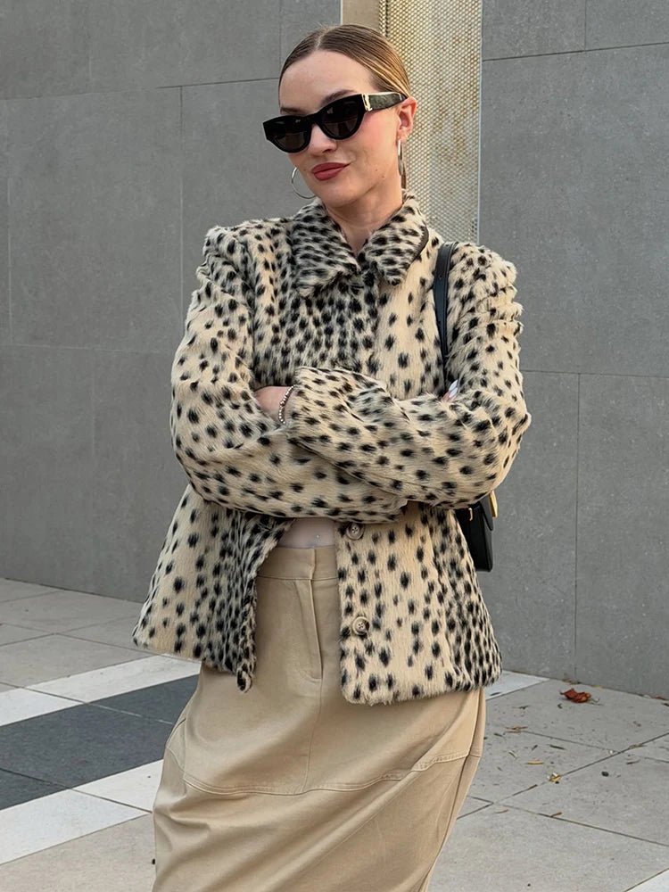 SOKYND Linda Leopard Faux Fur Lapel Coat CoatSOKYND-680727-S-OS-06391S