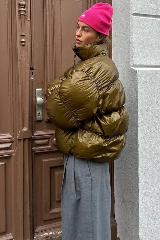 SOKYND Linda Shiny Puffer Jacket JacketSOKYND-789975-OLI-S-84855OliveS