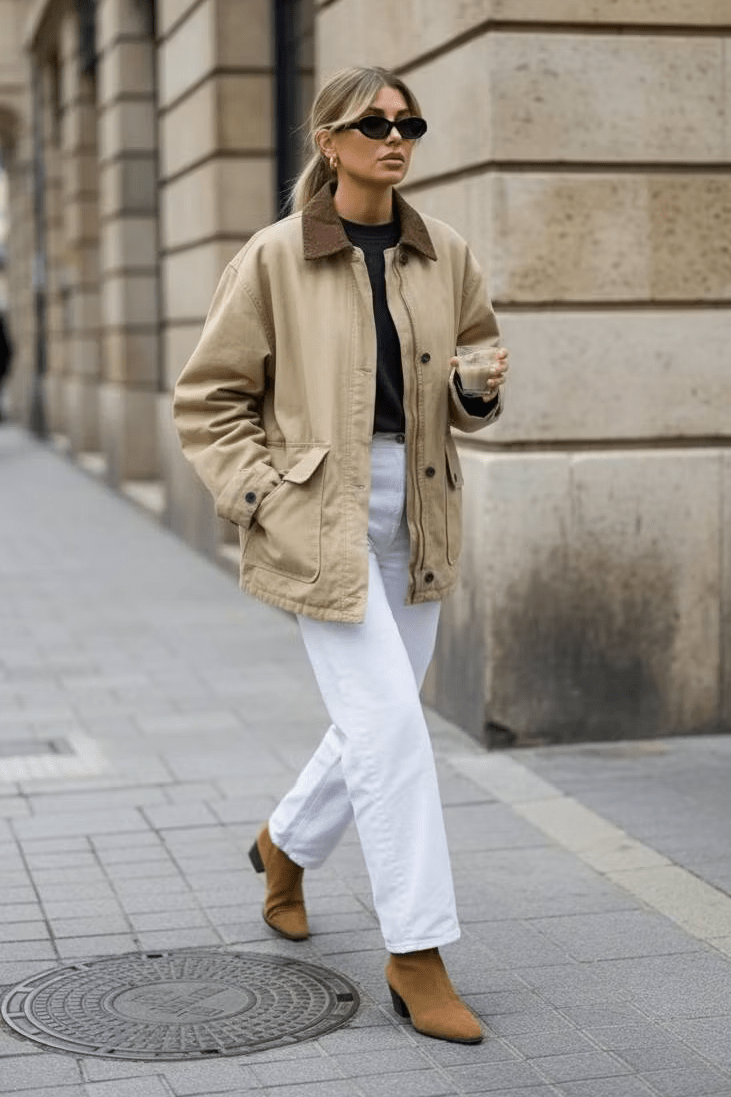 SOKYND Linda Vintage Utility Canvas Jacket JacketSOKYND-119895-BEI-S-18935BeigeS