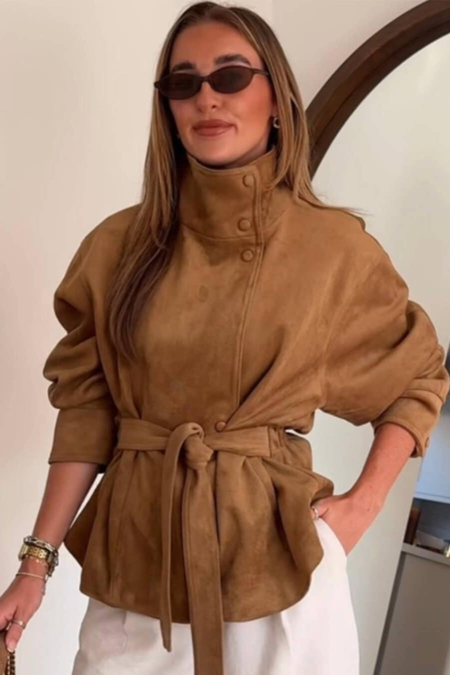 SOKYND Maria Lace-Up Suede Jacket JacketSOKYND-703703-CAM-XS-11447CamelXS