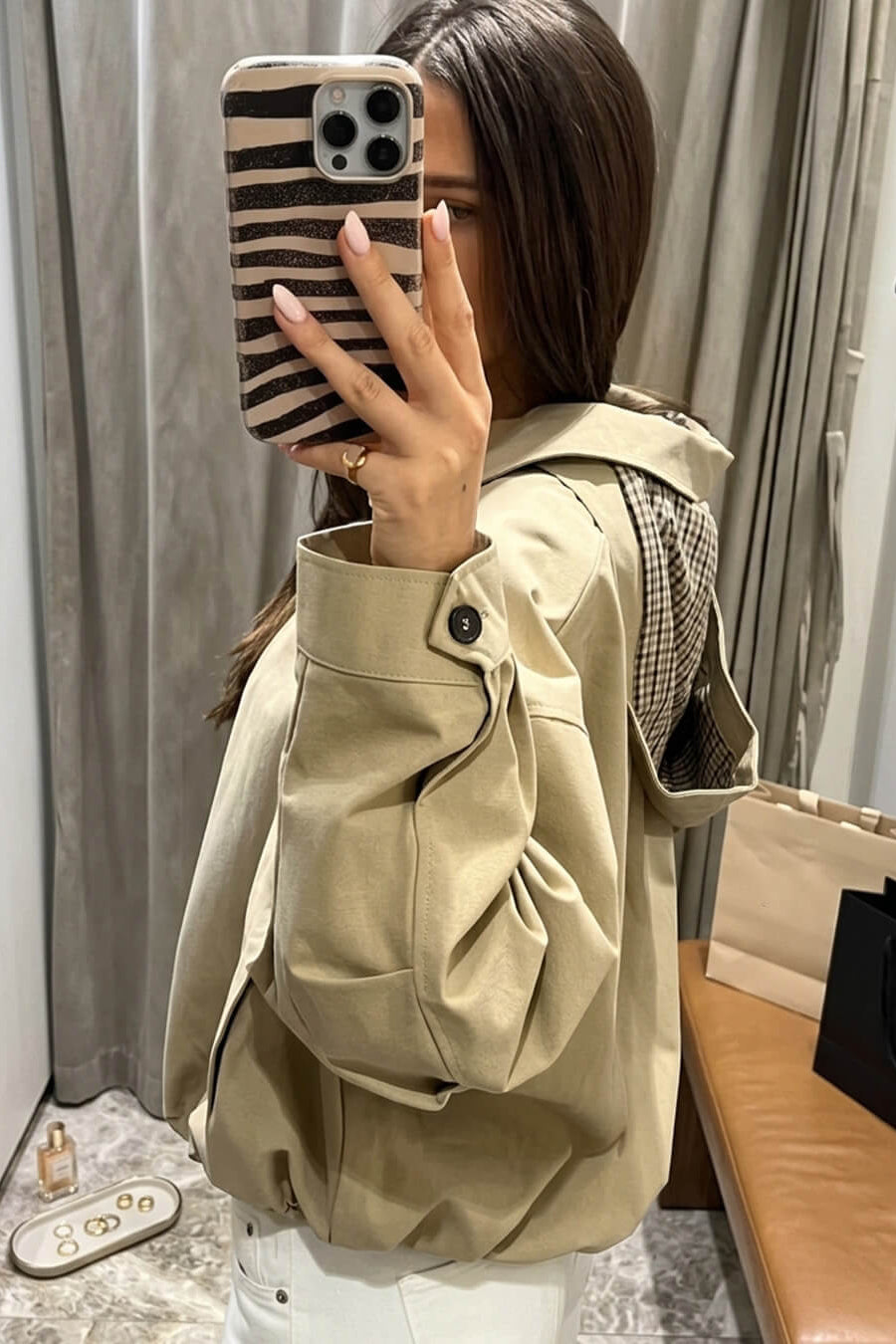 SOKYND Nicole Hooded Zip Jacket JacketSOKYND-213655-BEI-M-05271BeigeM