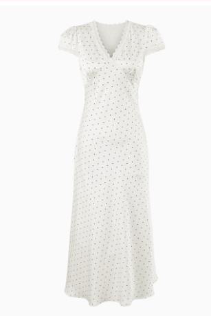 SOKYND Ora Printed Satin Midi Dress DressesEQ1772777205905896257White Polka DotsS