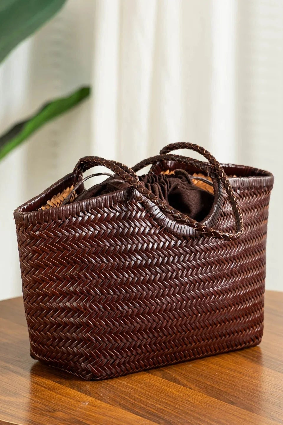 SOKYND Petra Handwoven Leather Tote Bag HandbagsSOKYND-989527-IVO-LARGE-93303IvoryLarge
