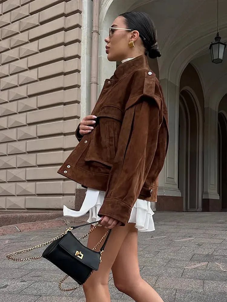 SOKYND Rachel Wide Shoulder Jacket JacketSOKYND-183191-BRO-M-56951BrownM