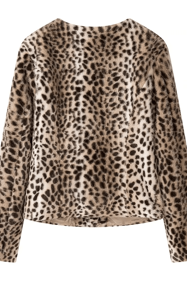 SOKYND Rose Leopard Faux Fur Cropped Jacket JacketSOKYND-698967-S-OS-47991S