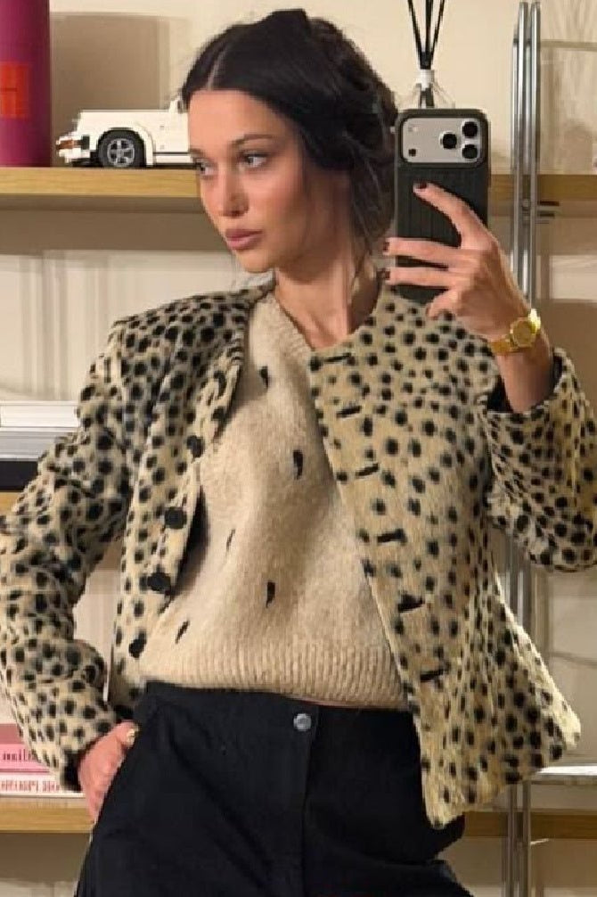 SOKYND Rose Leopard Faux Fur Cropped Jacket JacketSOKYND-698967-S-OS-47991S