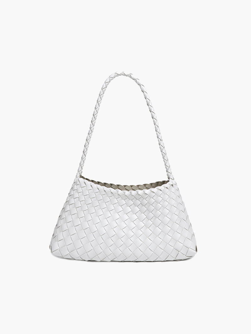 SOKYND Sarah Vegan Leather Woven Bag Small BagSOKYND-220119-WHI-S-42359WhiteSmall
