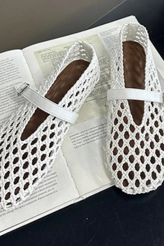 SOKYND Sophia Woven Mesh Flat Sandals ShoesSOKYND-013399-WHI-35-33687White35