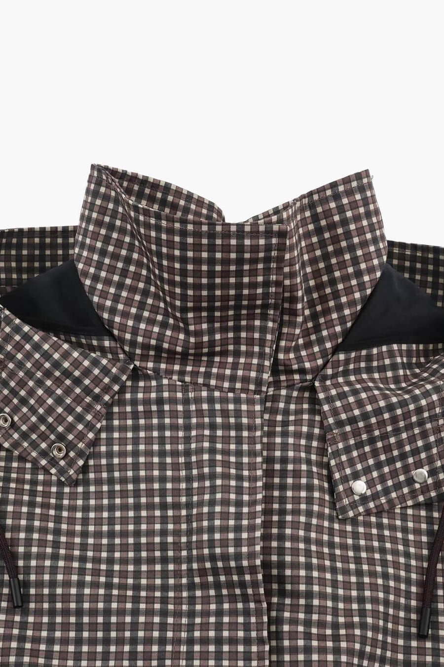 SOKYND Valerie Plaid Hooded Windbreaker Jacket JacketSOKYND-343511-L-OS-73367L