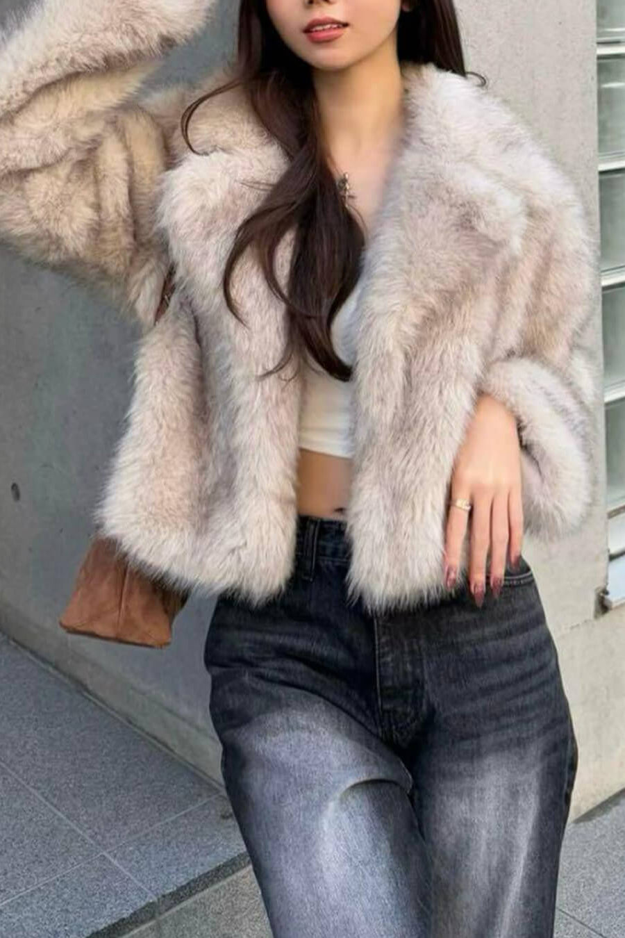 SOKYND Whitney Cropped Faux Fur Jacket Coats & Jacketsoy1767625273827150311CreamM
