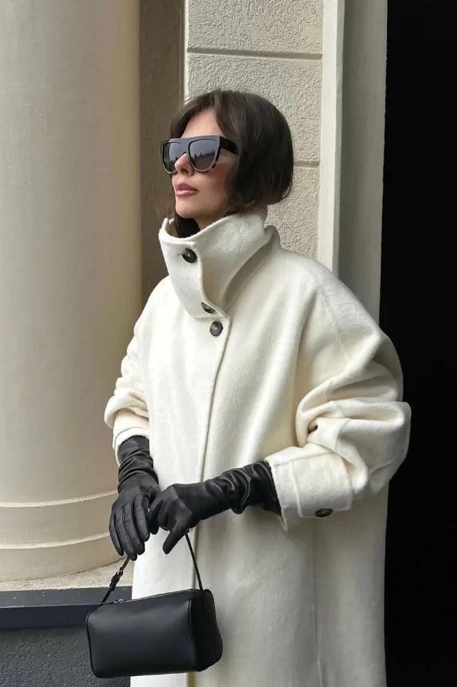 SOKYND Ylona Stand Collar Long Coat Coats & Jacketsyn1767625273824676310OffwhiteL